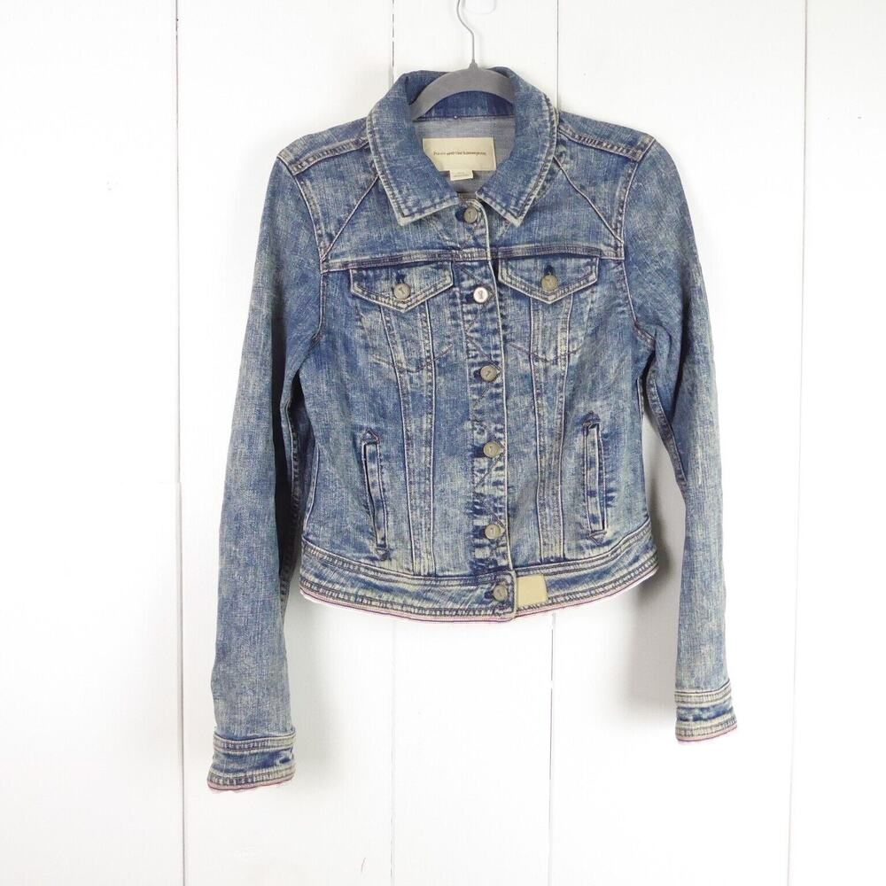 Anthropologie Pilco and the Letterpress Denim Jacket Womens SZ S Trucker Casual